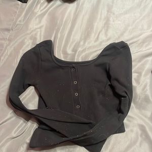 Long Sleeved Button Up Crop top